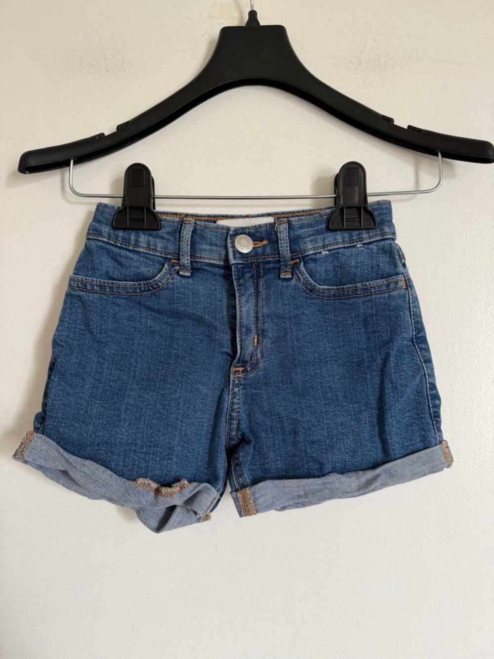 Abercrombie Kids Denim Blue Rolled Cuff High Rise Mini Mom Short size 5/6 EUC
